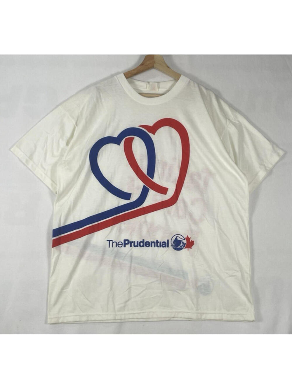 Vtg The Prudential Insurance Company AOP T-shirt Made In Canada White Sz XL